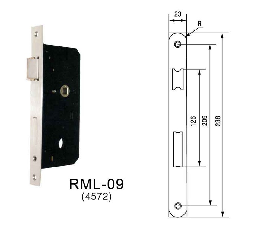 SUS201 Black case two turn 4572 Wooden Door Lock body